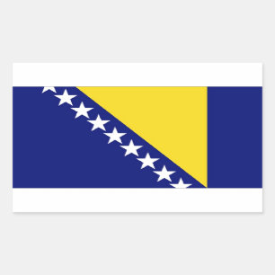 Sticker Rectangulaire Drapeau de Bosnie-Herzégovine