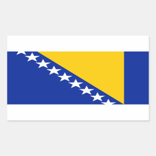 Sticker Rectangulaire Drapeau de Bosnie-Herzégovine patriotique