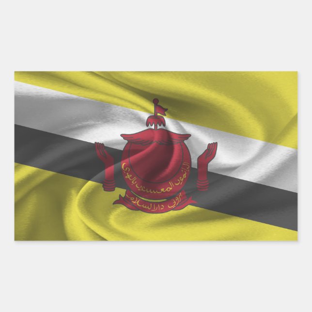 Sticker Rectangulaire Drapeau de Brunei (Devant)