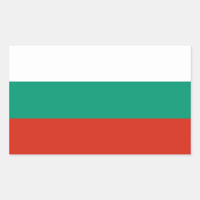 Sticker Rectangulaire Drapeau de Bulgarie (Devant)