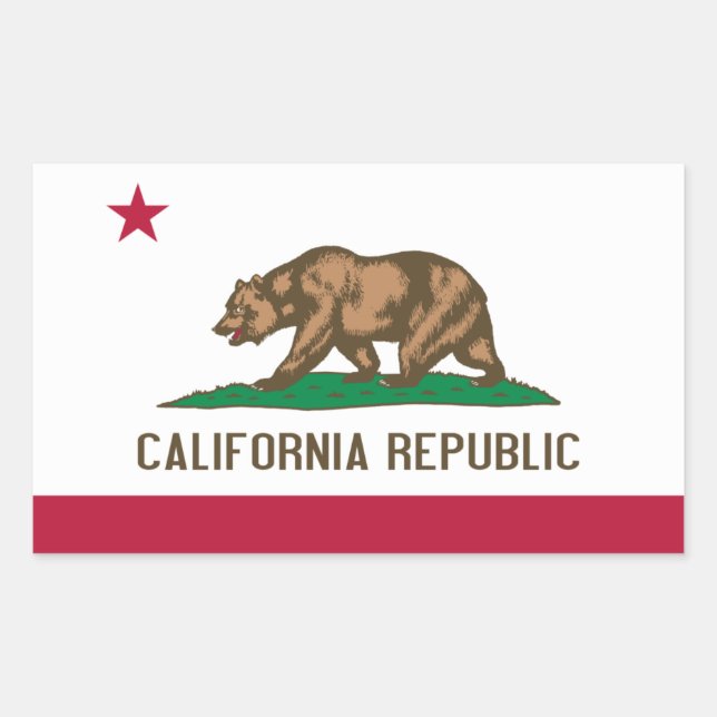 Sticker Rectangulaire Drapeau de Californie (Devant)