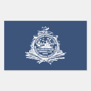Sticker Rectangulaire Drapeau de Charleston, Caroline du Sud Sti rectang
