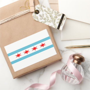 Sticker Rectangulaire Drapeau de Chicago City