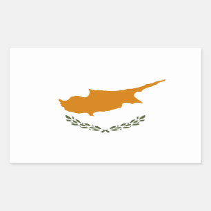 Sticker Rectangulaire Drapeau de Chypre