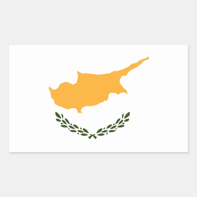 Sticker Rectangulaire Drapeau de Chypre (Devant)