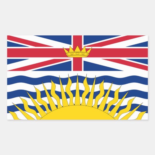 Sticker Rectangulaire Drapeau de Colombie-Britannique (Devant)