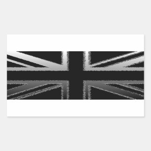 Sticker Rectangulaire Drapeau de cric des syndicats de gris noir et