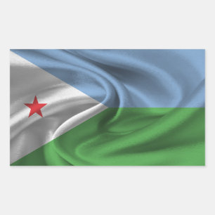 Sticker Rectangulaire Drapeau de Djibouti