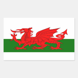 Sticker Rectangulaire Drapeau de dragon de Gallois