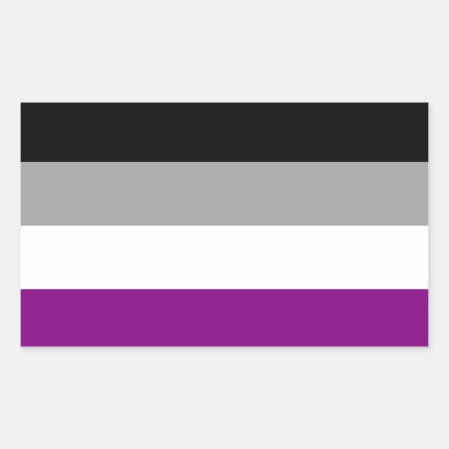 Sticker Rectangulaire Drapeau de fierté asexué (Devant)