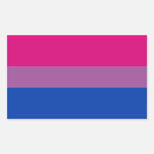 Sticker Rectangulaire Drapeau de fierté bisexuel (Devant)
