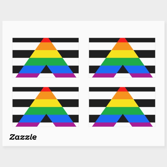 Sticker Rectangulaire Drapeau de fierté d'allié (Feuille)