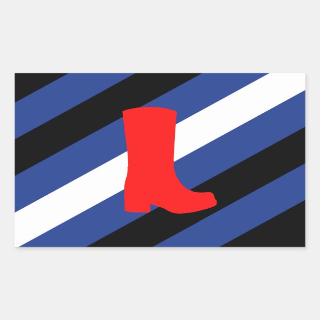 Sticker Rectangulaire Drapeau de fierté de bottes (Devant)