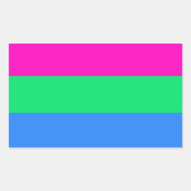 Sticker Rectangulaire Drapeau de fierté de Polysexual (Devant)