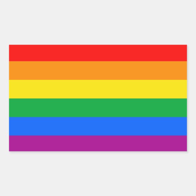 Sticker Rectangulaire Drapeau de fierté gay traditionnel (Devant)