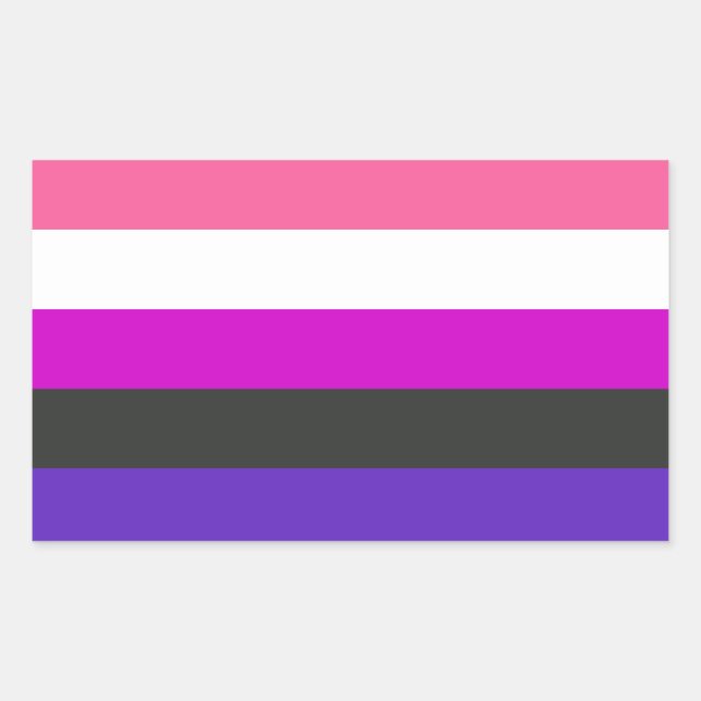 Sticker Rectangulaire Drapeau de fierté genderfluid (Devant)