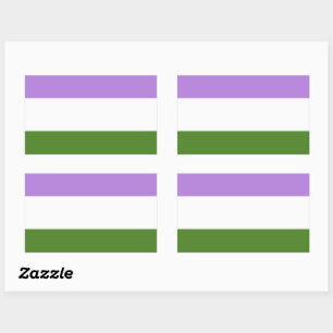 Sticker Rectangulaire Drapeau de fierté genderqueer