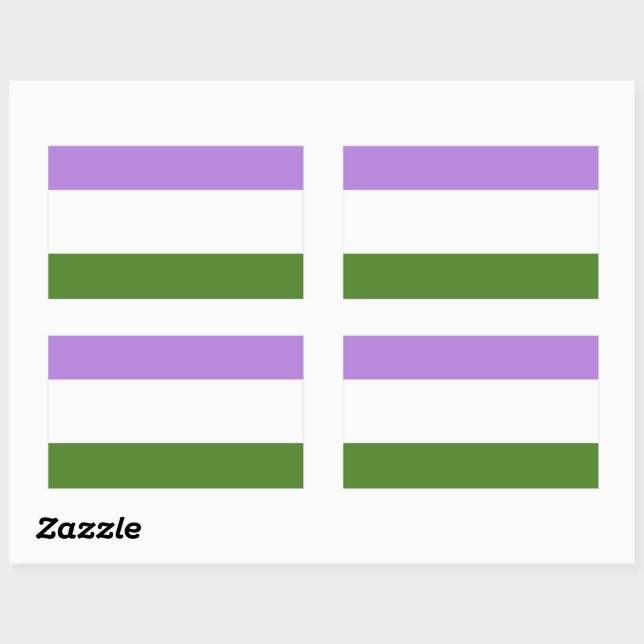 Sticker Rectangulaire Drapeau de fierté genderqueer (Feuille)