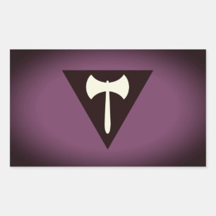 Sticker Rectangulaire Drapeau de fierté lesbienne Ax pourpre