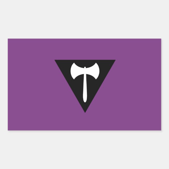 Sticker Rectangulaire Drapeau de fierté lesbienne Labrys (Devant)