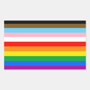 Sticker Rectangulaire Drapeau de fierté LGBTQ+ inclus