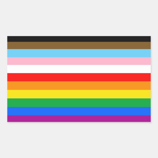 Sticker Rectangulaire Drapeau de fierté LGBTQ+ inclus (Devant)