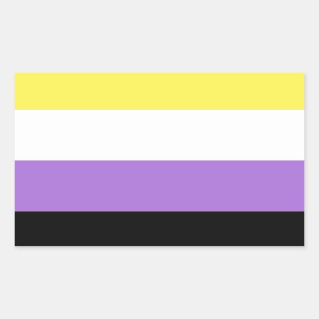 Sticker Rectangulaire Drapeau de fierté non binaire (Devant)