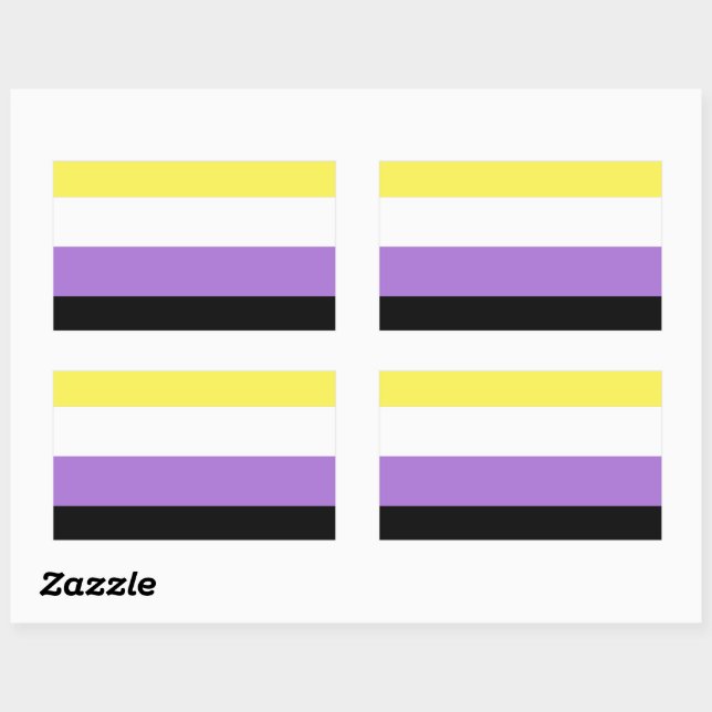 Sticker Rectangulaire Drapeau de fierté non binaire (Feuille)