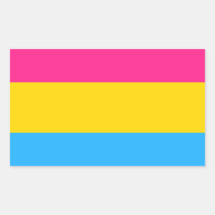Sticker Rectangulaire Drapeau de fierté pansexuelle