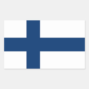 Sticker Rectangulaire Drapeau de Finlande