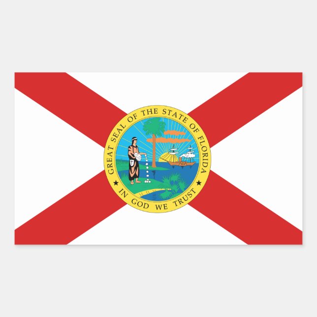 Sticker Rectangulaire Drapeau de Floride (Devant)