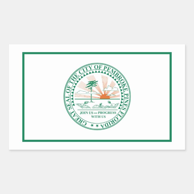 Sticker Rectangulaire Drapeau de Fort Pembroke Pines, Floride (Devant)