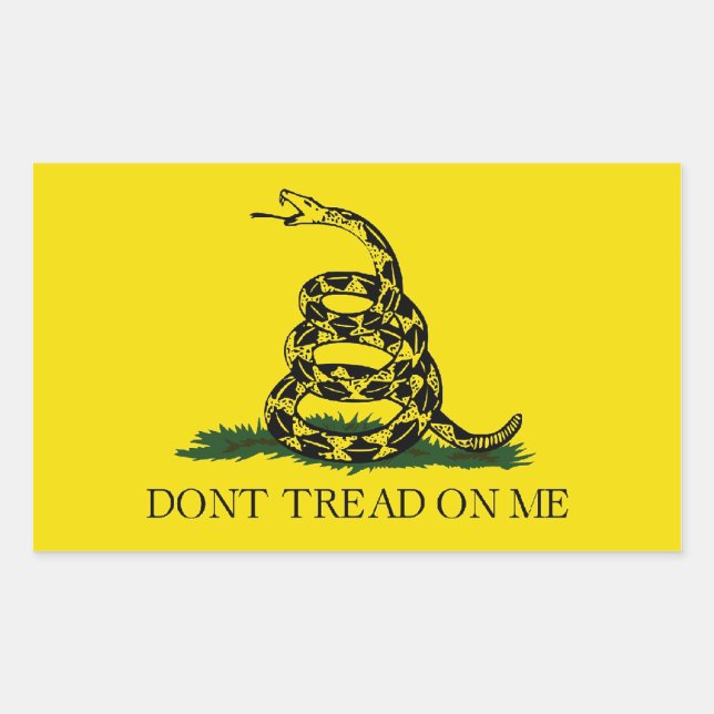 Sticker Rectangulaire Drapeau de Gadsden - Ne me touchez pas (Devant)