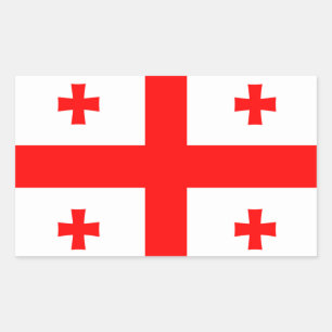 Sticker Rectangulaire Drapeau de Géorgie