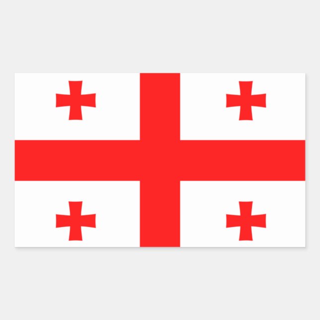 Sticker Rectangulaire Drapeau de Géorgie (Devant)