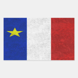 Sticker Rectangulaire Drapeau de grunge affligée par Acadia