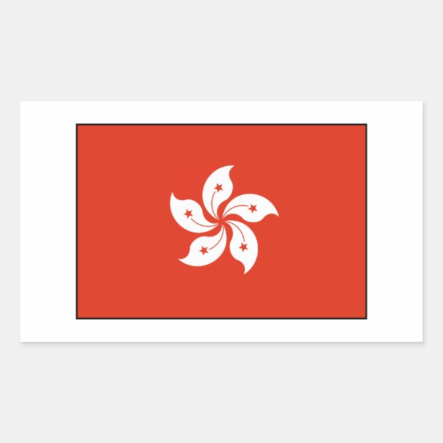 Sticker Rectangulaire Drapeau de Hong Kong (Devant)