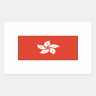 Sticker Rectangulaire Drapeau de Hong Kong
