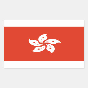 Sticker Rectangulaire Drapeau de Hong Kong