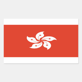 Sticker Rectangulaire Drapeau de Hong Kong