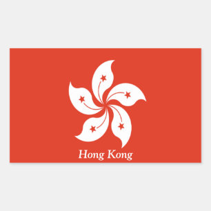 Sticker Rectangulaire Drapeau de Hong Kong