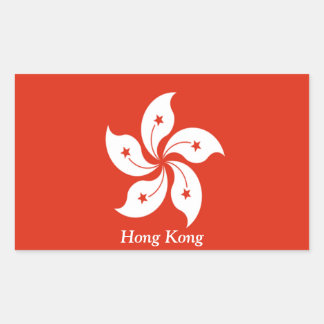 Sticker Rectangulaire Drapeau de Hong Kong