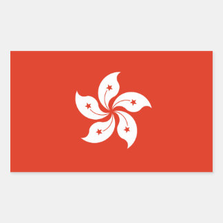 Sticker Rectangulaire Drapeau de Hong Kong. Chine/chinois