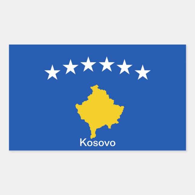 Sticker Rectangulaire Drapeau de Kosovo (Devant)