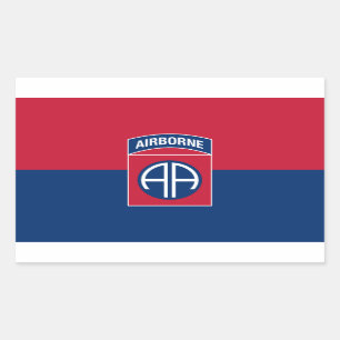 Sticker Rectangulaire Drapeau de la 82e division aéroportée vétéran mili