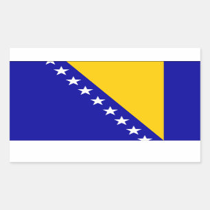 Sticker Rectangulaire Drapeau de la Bosnie-Herzégovine