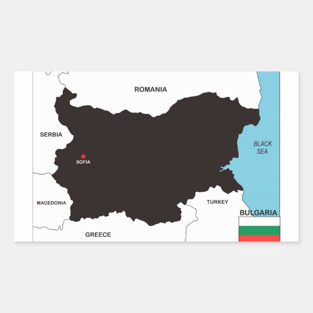 Sticker Rectangulaire drapeau de la bulgarie (Devant)