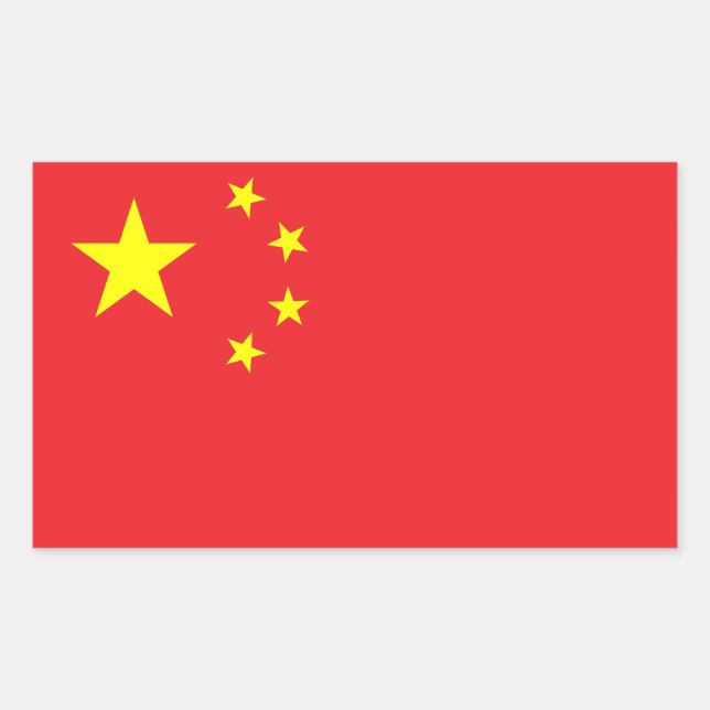 Sticker Rectangulaire Drapeau de la Chine (Devant)