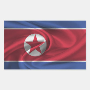 Sticker Rectangulaire Drapeau de la Corée du Nord