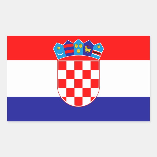 Sticker Rectangulaire Drapeau de la Croatie (Devant)